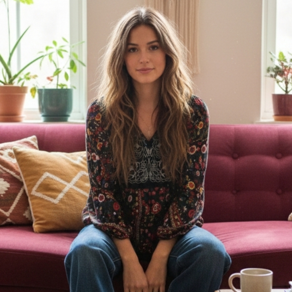 Boho Floral Top - Picture 2 of 8